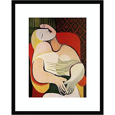 Amanti Art The Dream 1932 by Pablo Picasso Wood Framed Wall Art Print, 21”W x 26”H, Black