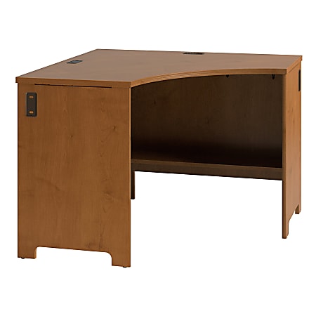 Bush Furniture Envoy 42"W x 42"D Corner Desk, Natural Cherry, Standard Delivery