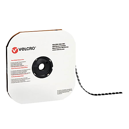 VELCRO® Brand Tape Dots, Loop, 1-3/8", Black, Case Of 600 Dots