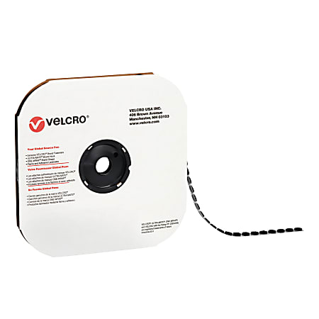 VELCRO® Brand Tape Dots, Loop, 1-3/8", Black, Case