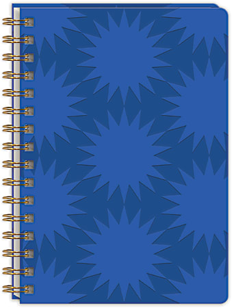 Punch Studio Vegan Leather Spiral Journal, 6-1/4” x 8-1/2”, Legal Rule, 144 Pages, Blue