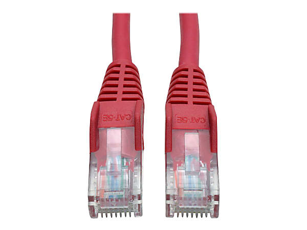 Eaton Tripp Lite Series Cat5e 350 MHz Snagless Molded (UTP) Ethernet Cable (RJ45 M/M), PoE - Red, 50 ft. (15.24 m) - Patch cable - RJ-45 (M) to RJ-45 (M) - 50 ft - UTP - CAT 5e - IEEE 802.3ba - molded, snagless, solid - red