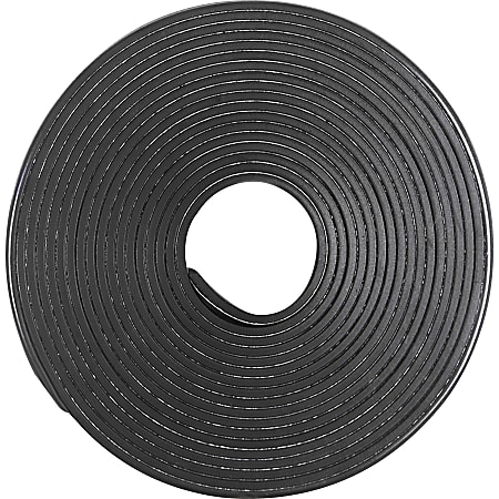 Business Source 38506 Magnetic Tape Roll - 0.50" Width x 10 ft Length - Adhesive Backing - Magnetic, Flexible - 1 Each - Black