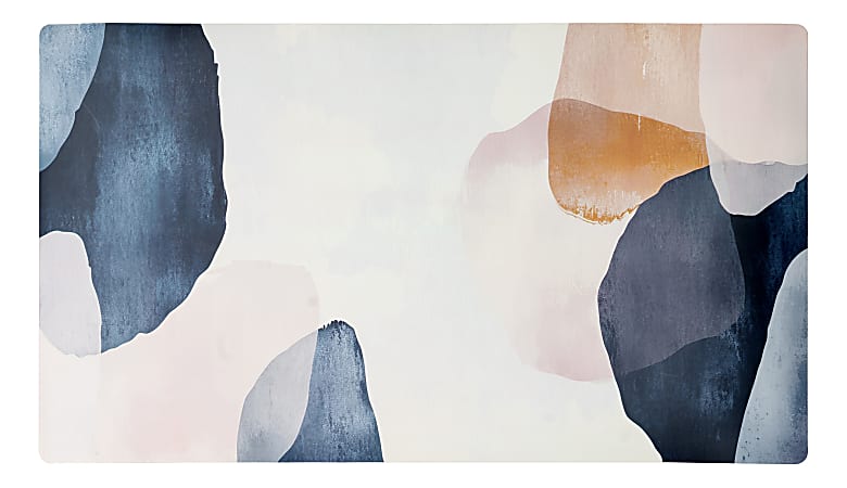 Realspace™ Modern Desk Pad, 14-3/4" x 26", 30% Recycled, Blue/Cream Abstract