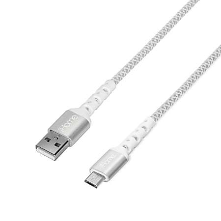 iHome Nylon Braided Micro-USB To USB-A Cable, 6&#x27;,