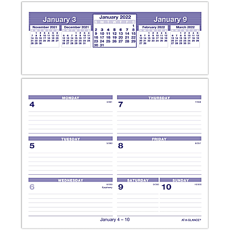 AT-A-GLANCE® Flip-A-Week Weekly Calendar Refill, 6" x 7", January To December 2022, SW705X50