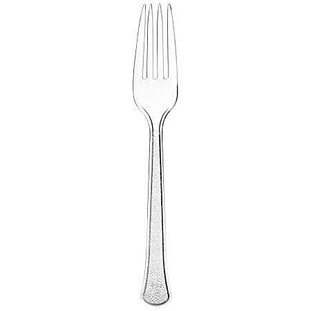 Amscan 8017 Solid Heavyweight Plastic Forks, Clear, 50