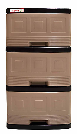 Inval 3-Drawer 13"W Freestanding Cabinet, Taupe/Espresso