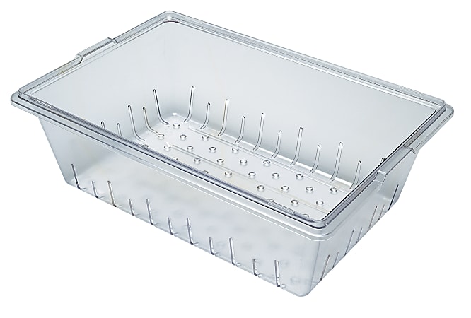 Cambro Camwear Food Box Colander Pans, 5-1/4"H x 18"W x 26"D, Clear, Set Of 6 Pans