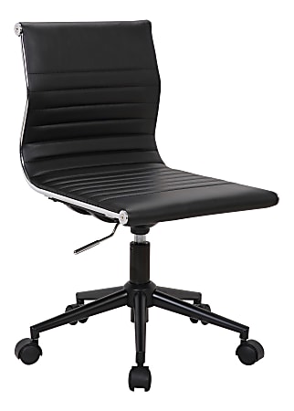 LumiSource Master Contemporary Armless Adjustable Task Chair, Black