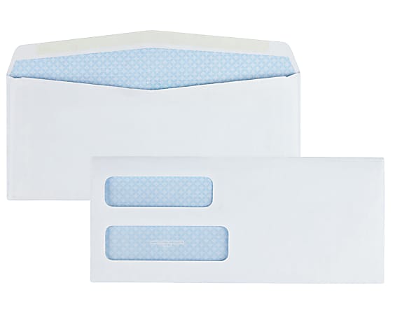 Quality Park® #10 Envelopes, Double-Window, Security, White, Box