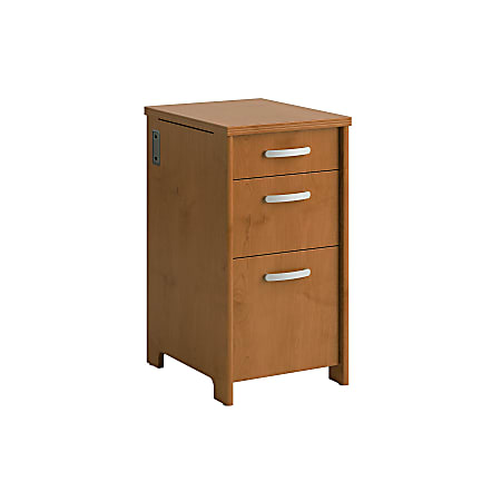 Bush Business Furniture Envoy 20"D Vertical 3-Drawer Pedestal Cabinet, Natural Cherry, Standard Delivery