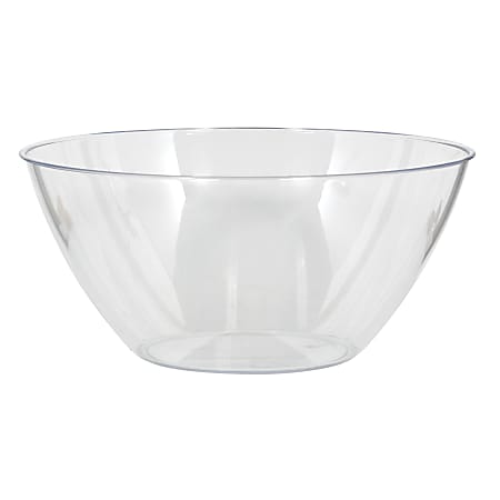 Amscan 5-Quart Plastic Bowls, 11" x 6", Clear, Set Of 5 Bowls