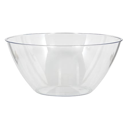Amscan 5-Quart Plastic Bowls, 11" x 6", Clear, Set Of 5 Bowls
