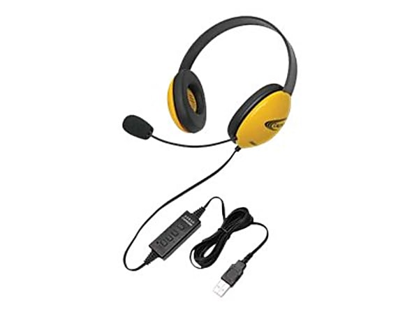 Califone Listening First Stereo Headset 2800YL-USB - Headset - full size - wired - yellow