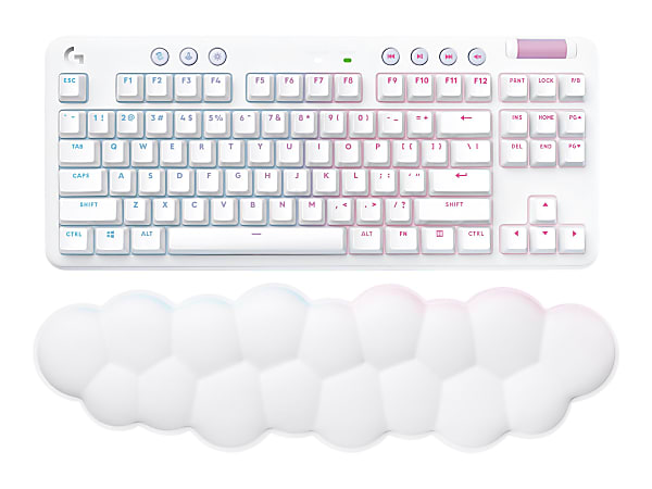 Logitech G715 Wireless Mechanical Gaming Keyboard withTactile Switches (GX Brown), and Keyboard Palm Rest - White Mist - Keyboard - tenkeyless - backlit - Bluetooth, 2.4 GHz - key switch: GX Brown Tactile