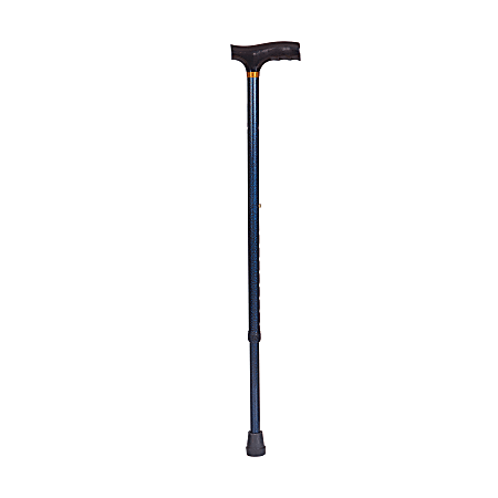 DMI® Adjustable Derby Top Aluminum Folding Walking Cane, 40", Blue Ice