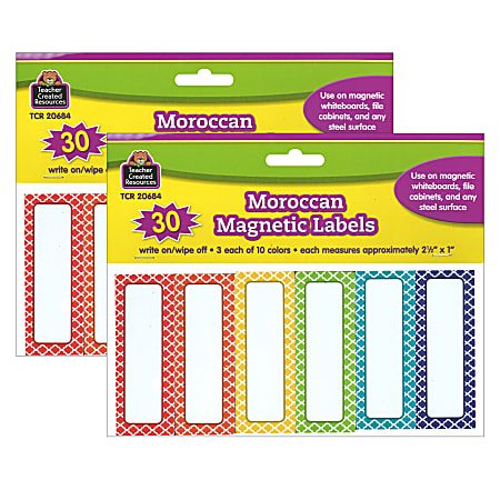 Teacher Created Resources Moroccan Magnetic Labels, 30 Labels