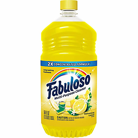 Fabuloso Multi-Purpose Cleaner - 56 fl oz (1.8 quart) - Lemon Scent - 1 Bottle - Rinse-free, Residue-free, Long Lasting - Yellow