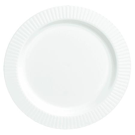 Amscan Plastic Plates, 10-1/4", White, Pack Of 16 Plates