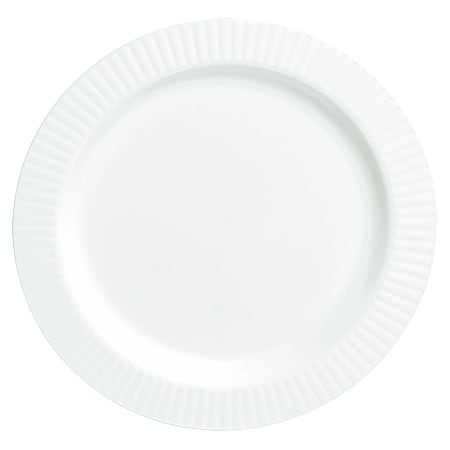 Amscan Plastic Plates, 10-1/4", White, Pack Of 16