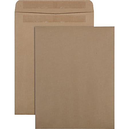 Quality Park® Redi-Seal® Catalog Envelopes, 10" x 13", 100% Recycled, Brown Kraft, Pack Of 100