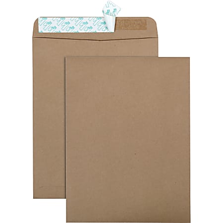 Quality Park Redi-Strip Catalog Envelopes, 10" x 13", Peel & Seal Closure, 100% Recycled, Kraft, Box Of 100