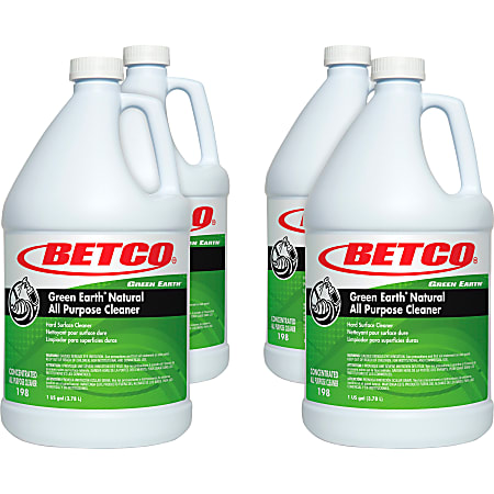Green Earth Natural All Purpose Cleaner - Concentrate Liquid - 128 fl oz (4 quart) - Clean ScentBottle - 4 / Carton - Green