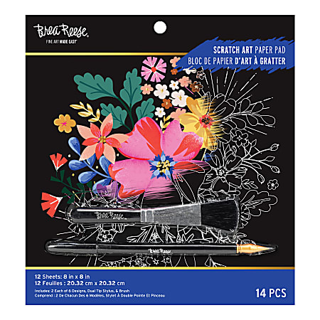 Brea Reese® Scratch Art Paper Pad, 8" x 8", Mystical