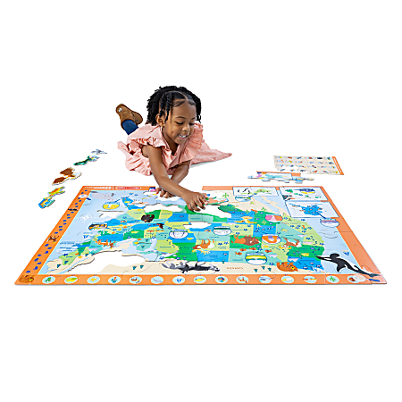 Melissa Doug National Parks Floor Puzzle U S A Park Map Office Depot