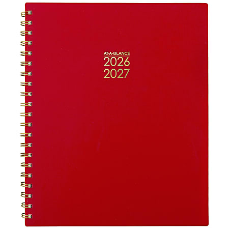 AT-A-GLANCE® Harmony Academic 2026-2027 Weekly Monthly Planner, Scarlet, Large, 8 1/2" x 11"