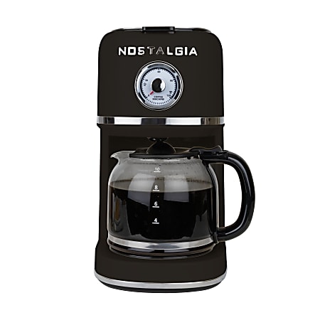 Nostalgia Classic Retro 10-Cup Coffee Maker, Black, Total Qty 1