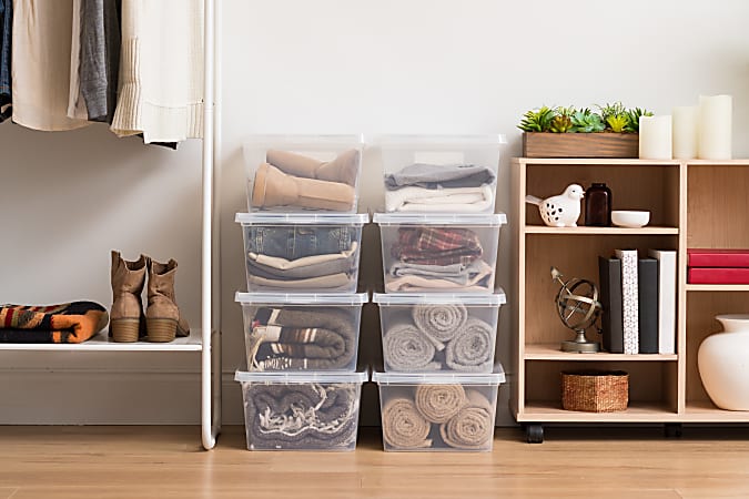Iris Snap Top Storage Boxes 4.25 Gallon Clear Set Of 8 Boxes 580043 ...