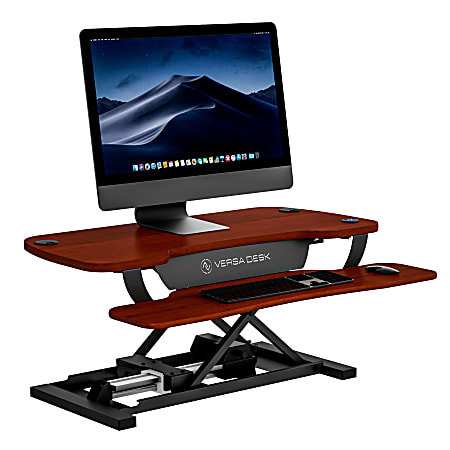 VersaDesk Power Pro Sit-To-Stand Height-Adjustable Electric Desk Riser, Cherry