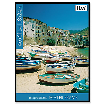 Dax Burns Group Back Loading Poster Frame - 18" x 24" Frame Size - Rectangle - Horizontal, Vertical - 1 Each - Plastic - Black