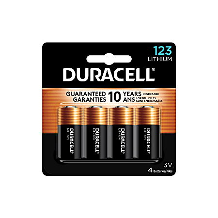 Pack 10 piles Duracell Procell CR123 3V 1550 mAh