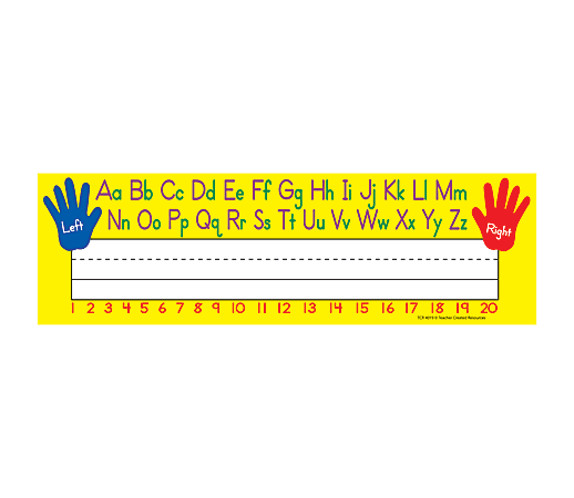 Teacher Created Resources Name Plates, 3 1/2" x 11 1/2", Left/Right Alphabet , Pre-K To Grade 8, 36 Plates Per Pack, Set Of 5 Packs