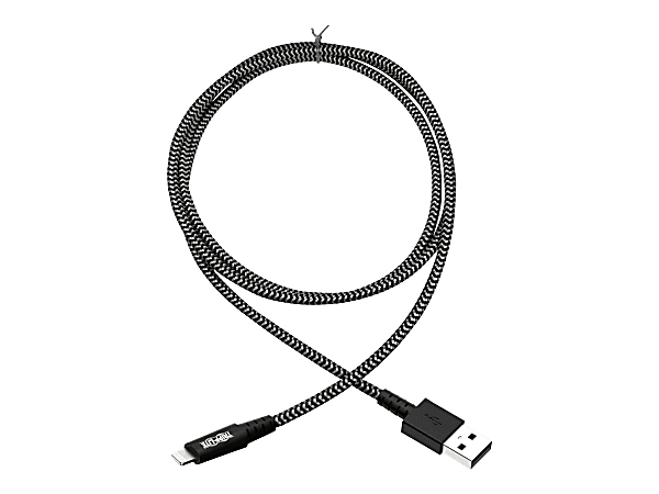 Tripp Lite Heavy Duty Lightning to USB Charging Cable Sync / Charge Apple iPhone iPad 3ft 3' - 1 x Lightning Male Proprietary Connector - MFI - Black, White
