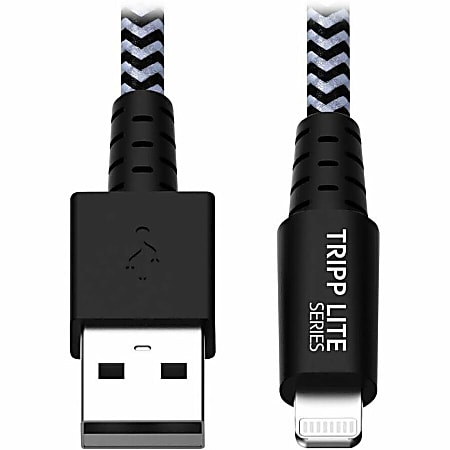 Tripp Lite Heavy Duty Lightning to USB Charging Cable Sync/Charge Apple iPhone iPad 3ft 3' - 1x Lightning Male Proprietary Connector - M100003HD