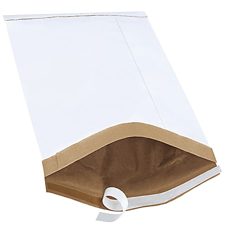 Partners Brand White Self-Seal Padded Mailers, #5, 10 1/2" x 16", Pack Of 25