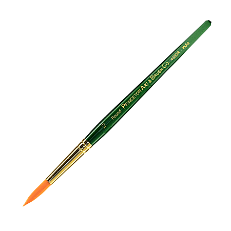 Princeton Series 4350 Paint Brush, Size 10, Round Bristle, Synthetic, Green