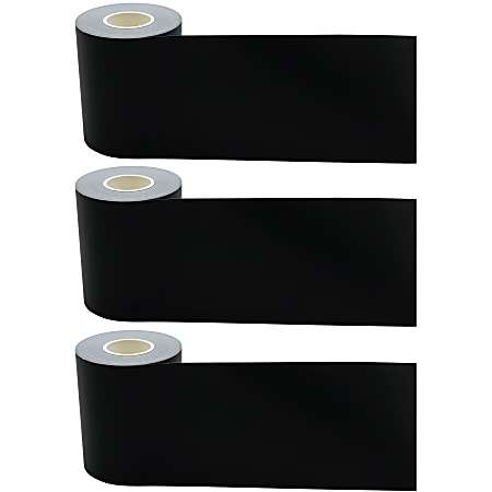 Teacher Created Resources® Straight Rolled Border Trim, Black, 50’ Per Roll, Pack Of 3 Rolls