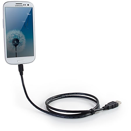 C2G Samsung Galaxy Charge and Sync Cable - Charging / data cable - Micro-USB Type B male to USB male - 6 ft - black