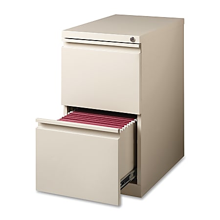 Lorell® 22-7/8"D Vertical 2-Drawer Mobile Pedestal File Cabinet, Putty