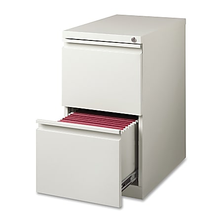 Lorell® 22-7/8"D Vertical 2-Drawer Mobile Pedestal File Cabinet, Light Gray
