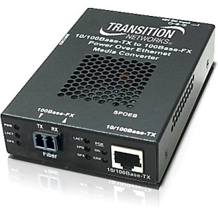 Transition Networks Fast Ethernet Stand-Alone Media Converter - 1 x RJ-45 , 1 x ST Duplex - 100Base-TX, 100Base-FX