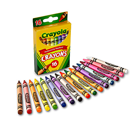 Crayola® Crayons, Peg Box, Assorted Colors, Box Of 16 Crayons