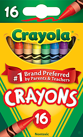 Crayola&reg; Crayons, Peg Box, Assorted Colors, Box Of 16 Crayons