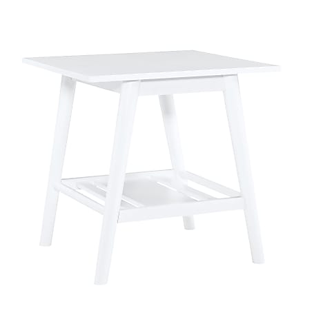 Linon Liberty End Table With Shelf, 22"H x 22"W x 22"D, White