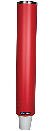 San Jamar® Paper/Plastic Cup Dispenser, For 12 Oz. to 24 Oz. Cups, Red